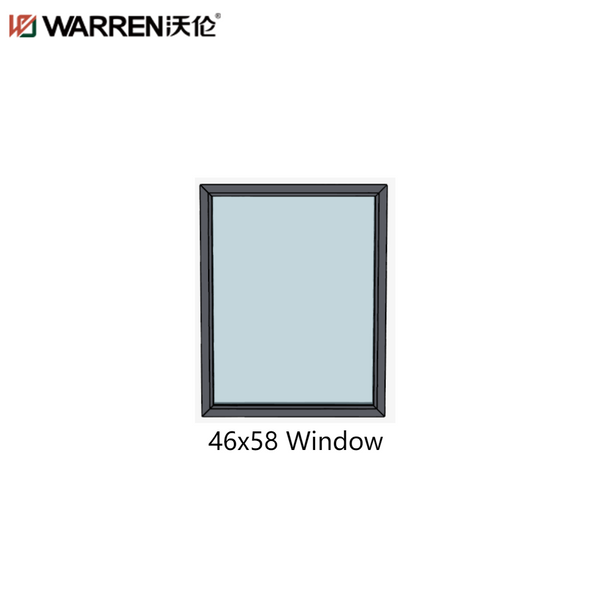 46x58 Window With White Color Hurricane Impact Aluminum Double Pane Glass