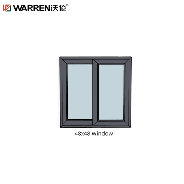 48x48 Sliding Aluminium Triple Glazing Brown House Window Bathroom