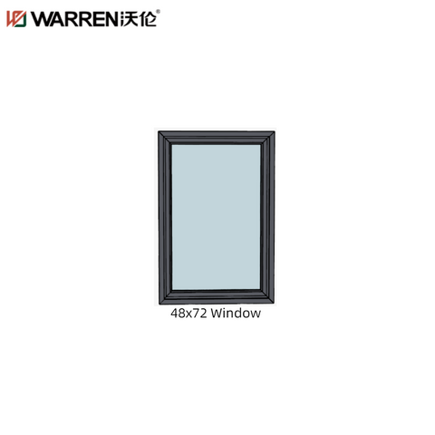 48x72 Fixed Picture Aluminum Double Glass Black Wholesale Window Price