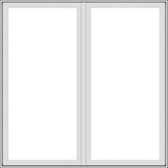 72x72 (71.5 x 71.5 inch) White Aluminum French Window Clear no Grids