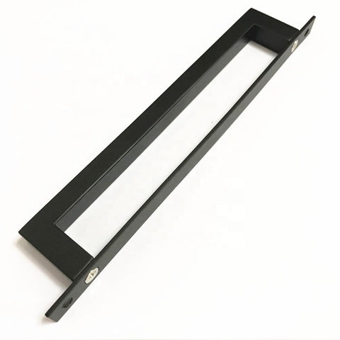 12" Square Pull and Flush Door Handle Set in Black Sliding Barn Door Aluminum Handle Hardware on China WDMA