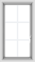 WDMA 18x32 (17.5 x 31.5 inch) Vinyl uPVC White Push out Casement Window with Colonial Grids