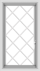 WDMA 18x32 (17.5 x 31.5 inch) Vinyl uPVC White Push out Casement Window  with Diamond Grills