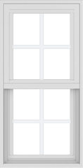 WDMA 18x36 (17.5 x 35.5 inch) Vinyl uPVC White Single Hung Double Hung Window with Colonial Grids Exterior