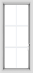 WDMA 18x40 (17.5 x 39.5 inch) Vinyl uPVC White Push out Casement Window with Colonial Grids