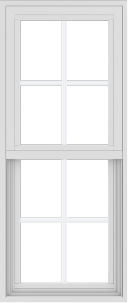 WDMA 18x42 (17.5 x 41.5 inch) Vinyl uPVC White Single Hung Double Hung Window with Colonial Grids Exterior