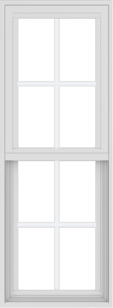 WDMA 18x48 (17.5 x 47.5 inch) Vinyl uPVC White Single Hung Double Hung Window with Colonial Grids Exterior