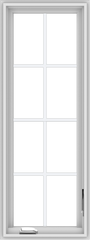 WDMA 18x48 (17.5 x 47.5 inch) White Vinyl uPVC Crank out Casement Window with Colonial Grids