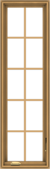 WDMA 18x60 (17.5 x 59.5 inch) Pine Wood Dark Grey Aluminum Crank out Casement Window with Colonial Grids