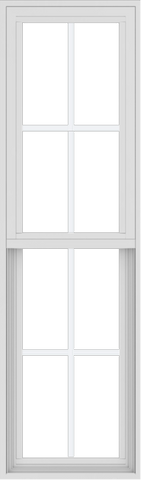 WDMA 18x60 (17.5 x 59.5 inch) Vinyl uPVC White Single Hung Double Hung Window with Colonial Grids Exterior