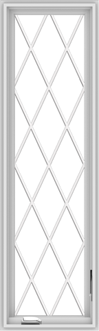 WDMA 18x60 (17.5 x 59.5 inch) White Vinyl uPVC Crank out Casement Window without Grids with Diamond Grills