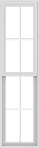 WDMA 18x66 (17.5 x 65.5 inch) Vinyl uPVC White Single Hung Double Hung Window with Colonial Grids Exterior