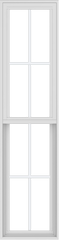 WDMA 18x72 (17.5 x 71.5 inch) Vinyl uPVC White Single Hung Double Hung Window with Colonial Grids Exterior