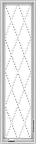 WDMA 18x72 (17.5 x 71.5 inch) White Vinyl uPVC Crank out Casement Window without Grids with Diamond Grills