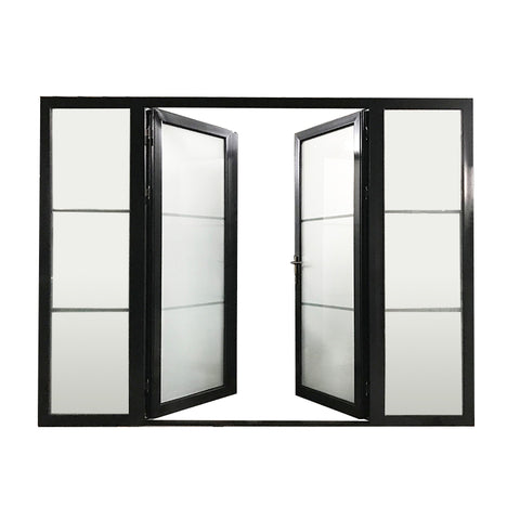 China WDMA Thermal Break Aluminum French Doors Hinged Door with Side Lite German Hardware