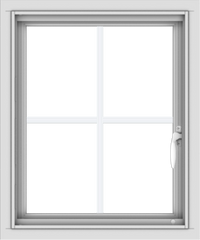 WDMA 20x24 (19.5 x 23.5 inch) Vinyl uPVC White Push out Casement Window with Colonial Grids