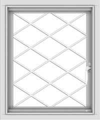 WDMA 20x24 (19.5 x 23.5 inch) Vinyl uPVC White Push out Casement Window without Grids with Diamond Grills