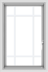 WDMA 20x30 (19.5 x 29.5 inch) Vinyl uPVC White Push out Casement Window with Prairie Grilles