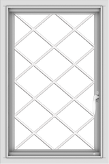 WDMA 20x30 (19.5 x 29.5 inch) Vinyl uPVC White Push out Casement Window  with Diamond Grills