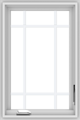 WDMA 20x30 (19.5 x 29.5 inch) White Vinyl uPVC Crank out Casement Window with Prairie Grilles