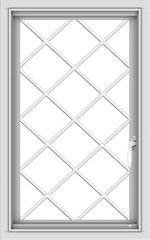 WDMA 20x32 (19.5 x 31.5 inch) Vinyl uPVC White Push out Casement Window  with Diamond Grills