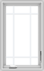 WDMA 20x32 (19.5 x 31.5 inch) White Vinyl uPVC Crank out Casement Window with Prairie Grilles