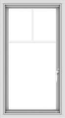 WDMA 20x36 (19.5 x 35.5 inch) Vinyl uPVC White Push out Casement Window with Fractional Grilles