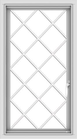 WDMA 20x36 (19.5 x 35.5 inch) Vinyl uPVC White Push out Casement Window  with Diamond Grills