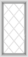 WDMA 20x40 (19.5 x 39.5 inch) Vinyl uPVC White Push out Casement Window  with Diamond Grills