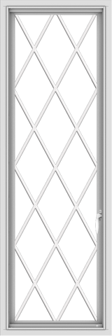 WDMA 20x60 (19.5 x 59.5 inch) White Vinyl uPVC Push out Casement Window without Grids with Diamond Grills