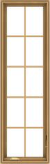 WDMA 20x66 (19.5 x 65.5 inch) Pine Wood Dark Grey Aluminum Crank out Casement Window with Colonial Grids