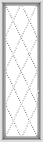 WDMA 20x66 (19.5 x 65.5 inch) White Vinyl uPVC Push out Casement Window without Grids with Diamond Grills