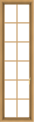 WDMA 20x72 (19.5 x 71.5 inch) Pine Wood Light Grey Aluminum Push out Casement Window with Colonial Grids