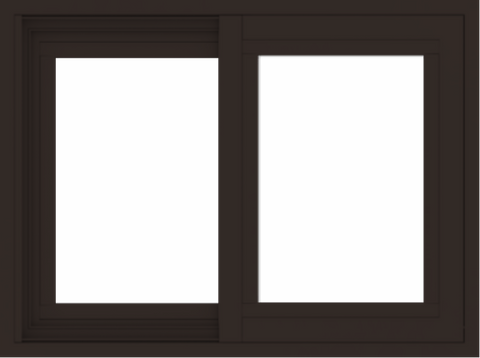 WDMA 24x18 (23.5 x 17.5 inch) Vinyl uPVC Dark Brown Slide Window without Grids Exterior