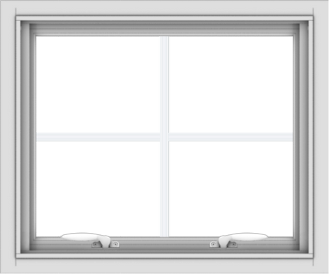 WDMA 24x20 (23.5 x 19.5 inch) White uPVC Vinyl Push out Awning Window with Colonial Grids Interior