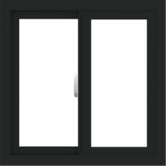 WDMA 24x24 (23.5 x 23.5 inch) Vinyl uPVC Black Slide Window without Grids Interior