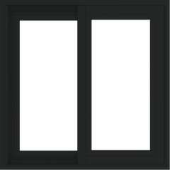 WDMA 24x24 (23.5 x 23.5 inch) Vinyl uPVC Black Slide Window without Grids Exterior