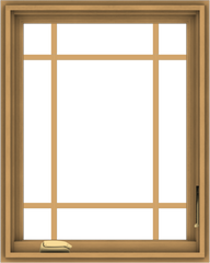 WDMA 24x30 (23.5 x 29.5 inch) Pine Wood Dark Grey Aluminum Crank out Casement Window with Prairie Grilles