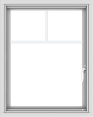 WDMA 24x30 (23.5 x 29.5 inch) Vinyl uPVC White Push out Casement Window with Fractional Grilles