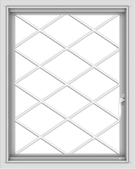 WDMA 24x30 (23.5 x 29.5 inch) Vinyl uPVC White Push out Casement Window  with Diamond Grills