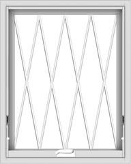 WDMA 24x30 (23.5 x 29.5 inch) White Vinyl uPVC Crank out Awning Window without Grids with Diamond Grills