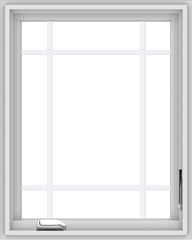 WDMA 24x30 (23.5 x 29.5 inch) White Vinyl uPVC Crank out Casement Window with Prairie Grilles