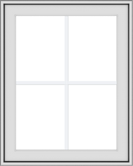 WDMA 24x30 (23.5 x 29.5 inch) White uPVC Vinyl Push out Awning Window with Colonial Grids Exterior