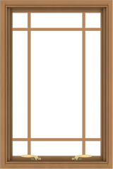 WDMA 24x36 (23.5 x 35.5 inch) Oak Wood Green Aluminum Push out Awning Window with Prairie Grilles