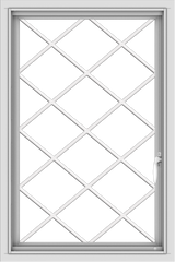 WDMA 24x36 (23.5 x 35.5 inch) Vinyl uPVC White Push out Casement Window  with Diamond Grills