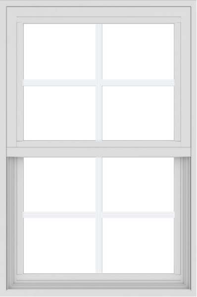 WDMA 24x36 (17.5 x 35.5 inch) Vinyl uPVC White Single Hung Double Hung Window with Colonial Grids Exterior