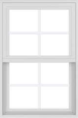 WDMA 24x36 (17.5 x 35.5 inch) Vinyl uPVC White Single Hung Double Hung Window with Colonial Grids Exterior