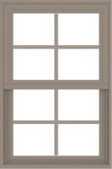 WDMA 24x36 (23.5 x 35.5 inch) Vinyl uPVC Brown Single Hung Double Hung Window with Colonial Grids Exterior