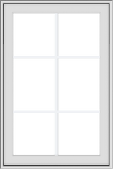 WDMA 24x36 (23.5 x 35.5 inch) White Vinyl uPVC Crank out Awning Window with Colonial Grids Exterior