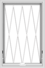 WDMA 24x36 (23.5 x 35.5 inch) White Vinyl uPVC Crank out Awning Window without Grids with Diamond Grills